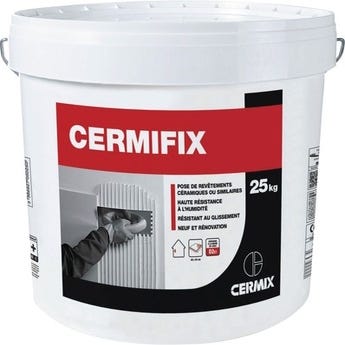 Colle carrelage en pâte blanc D2ET pour mur intérieur 3 kg - Cermifix CERMIX