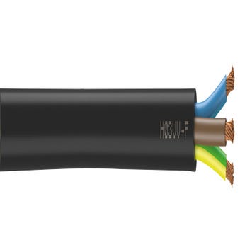 Cable électrique HO3VVF 3G 0,75 mm² noir 10 m - NEXANS FRANCE 