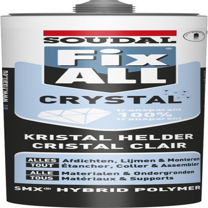 Mastic colle 290 ml Fix All Crystal Transparent - SOUDAL