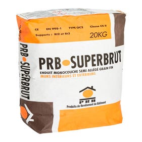 PRB SUPERBRUT - Enduit monocouche semi allégé grain fin Belfast - 20 kg 