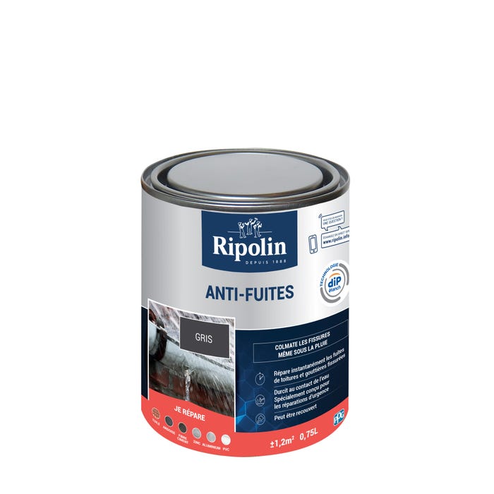 Revêtement anti-fuite gris 0,75 L - RIPOLIN
