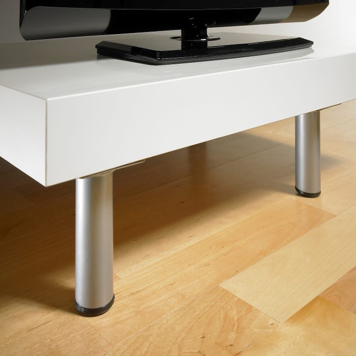 Pied de meuble rond en aluminium H.10 cm Diam.3 cm   - HETTICH