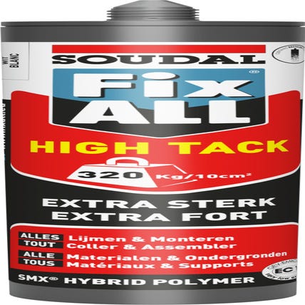 Mastic colle 290 ml Fix All High Tack Blanc - SOUDAL