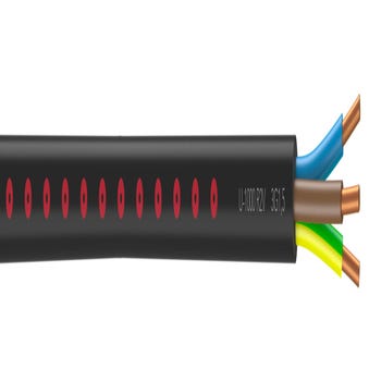 Cable électrique R2V 3G 1.5 mm² noir 50 m