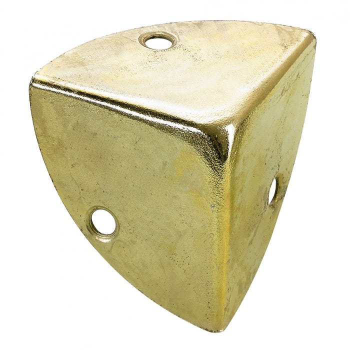 Coin de valise à visser acier laitonné HETTICH, L.36 mm
