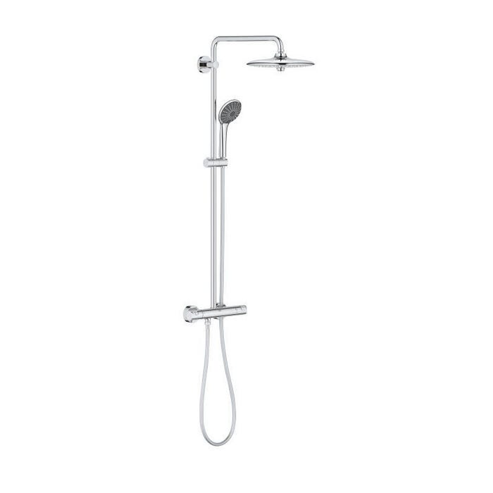 GROHE Colonne de douche mitigeur thermostatique Vitalio Joy 260, tete de douche,260mm, douchette 3 jets, 27298002