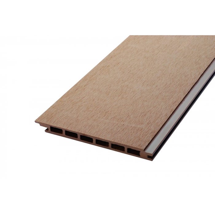 Lame de bardage bois composite alvéolaire - Beige clair, E: 1.5cm, l: 17.1 cm, L: 270 cm, Couverture: 0.461m²