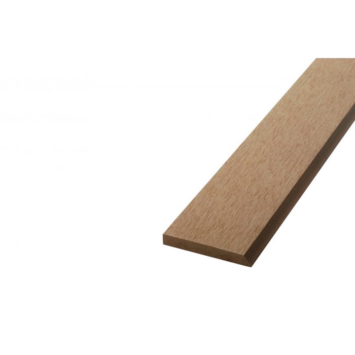 Bardage ajouré bois composite Beige clair, E : 1cm, l : 7.5 cm, L : 270 cm.2