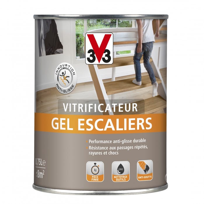 Vitrificateur gel escalier V33, incolore mat, 0.75 l