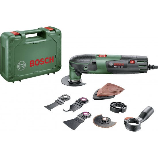 Bosch Home and Garden PMF 220 CE Set 0603102001 Outil multifonction + accessoires, + mallette 16 pièces 220 W
