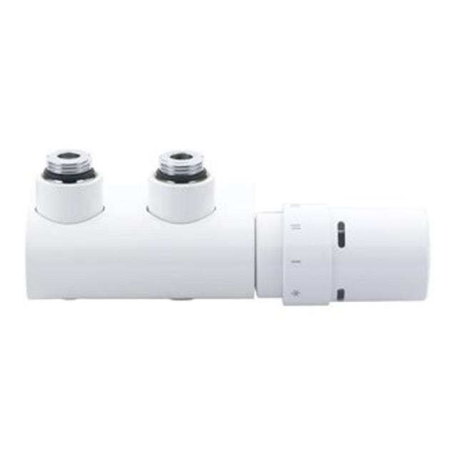 Danfoss Vhx d bornier design 2 points avec élément de contrôle ra x hoh 50mm 1/2 bu bi angulaire blanc