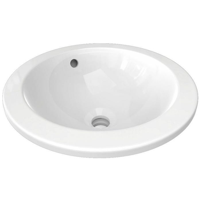 Ideal Standard CONNECT Connect lavabo à encastrer sans trou, rond 380 x 165 x 380 mm, blanc (E505101)
