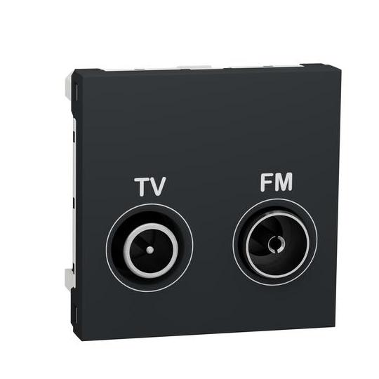 Prise TV / FM Unica - 2 modules - Anthracite