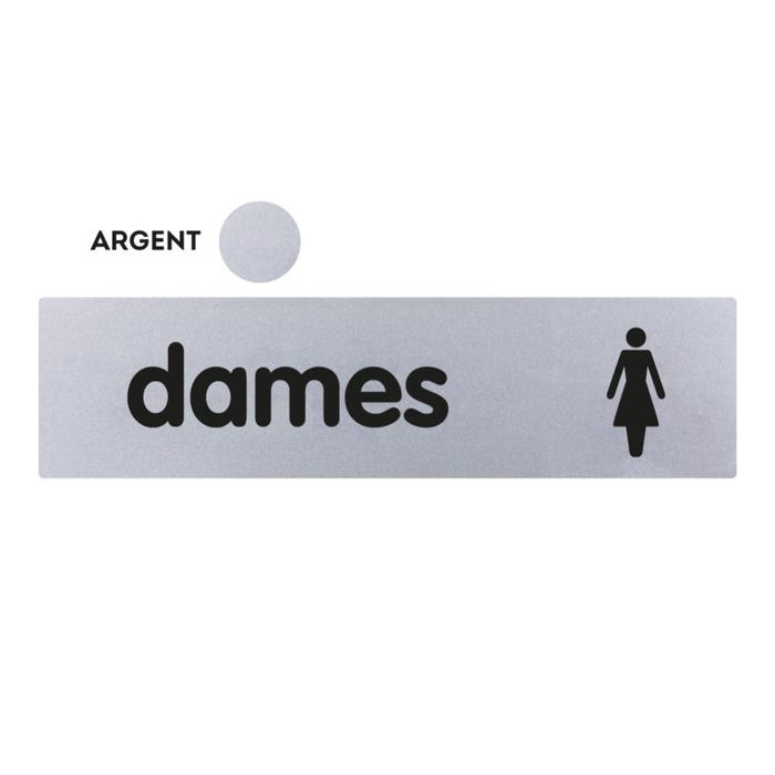 Plaquette Dames (texte) - Classique argent 170x45mm - 4320328