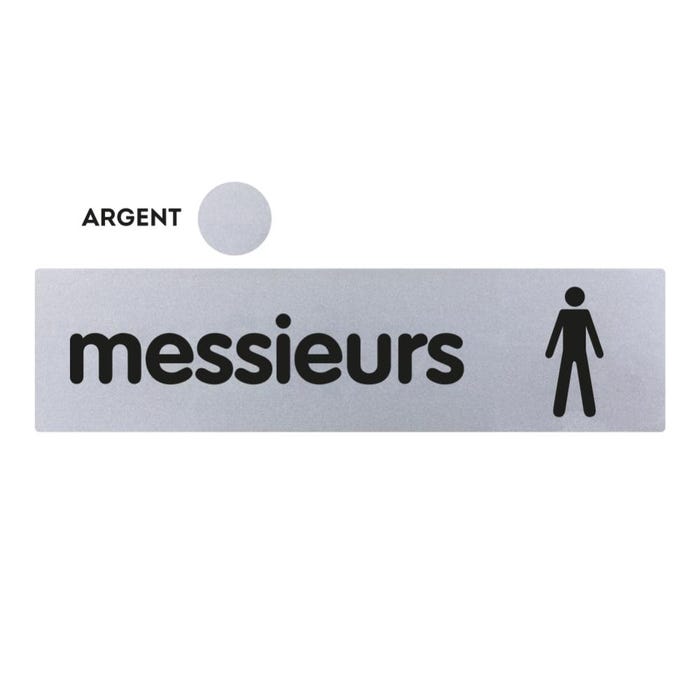 Plaquette Messieurs - Classique argent 170x45mm - 4320854