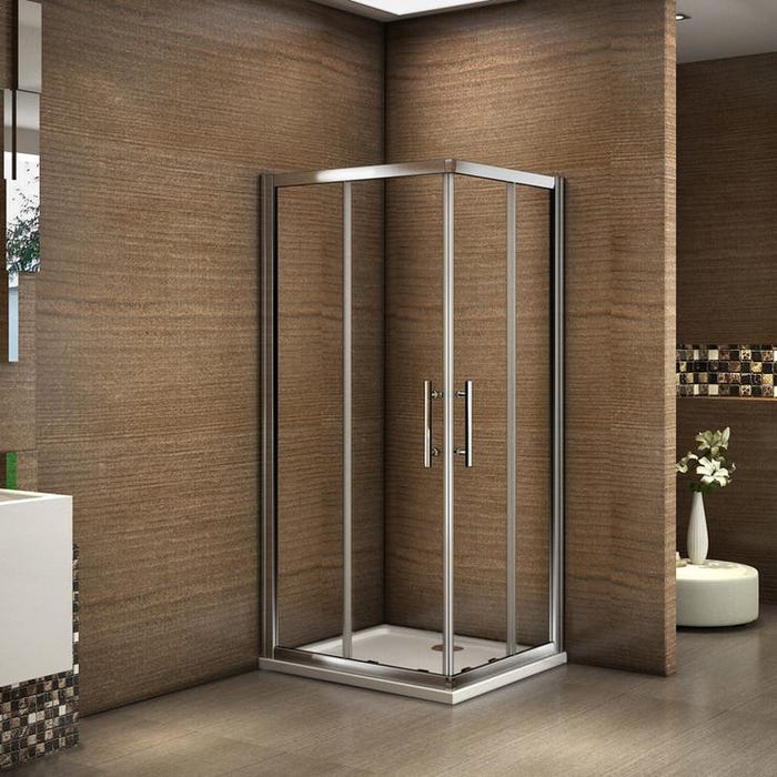 Aica Porte De Douche 120x80x185cm Aica Porte Coulissante Cabine De Douche Accès D'angle Verre Sécurit