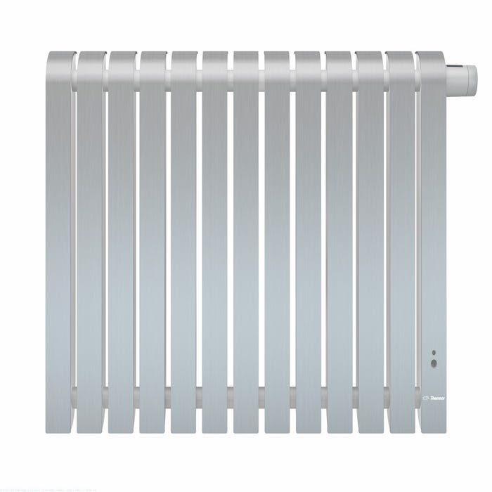 THERMOR - Radiateur chaleur douce connecté Mythik vertical aluminium satiné 1250W - 460251