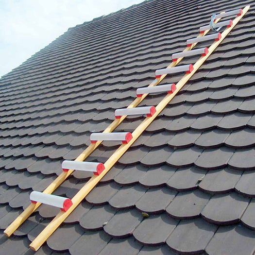 Echelle de toit - Bois / Alu - Ecartement des barreaux 39cm - 4.00m de long - HIM4138.39.400