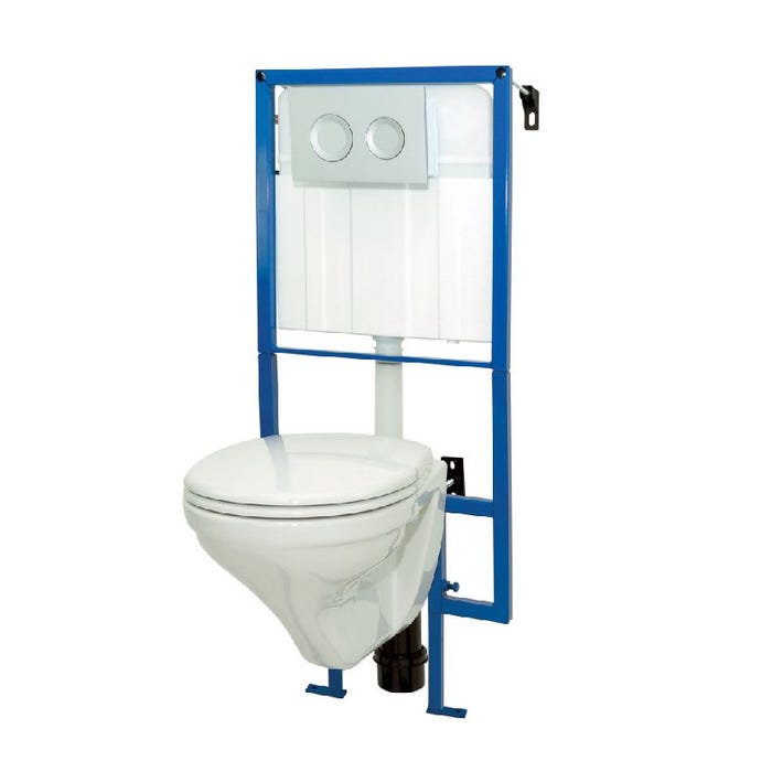 Pack WC suspendu LIVE-UP mécanisme 3/6L et alimentation d'eau silencieuse