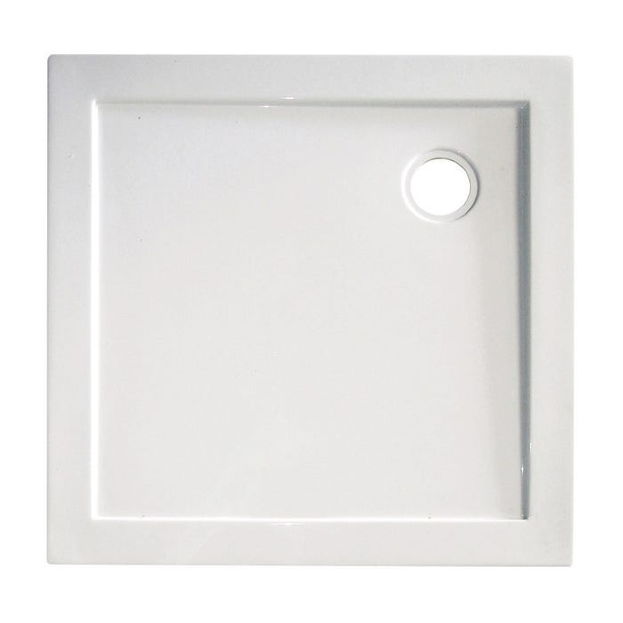 Ondée - Receveur de douche à poser carré lisse 90 x 90 cm en acrylique blanc - LARY Ayor