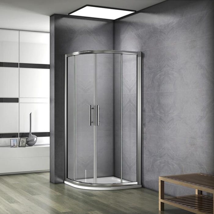 Aica Porte De Douche 80x80x185cm Cabine De Douche 1/4 De Rond