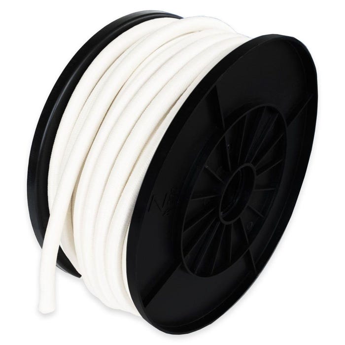 Sandow élastique Blanc 25 mètres - Qualité PRO TECPLAST 9SW - Tendeur pour bâche de diamètre 9 mm