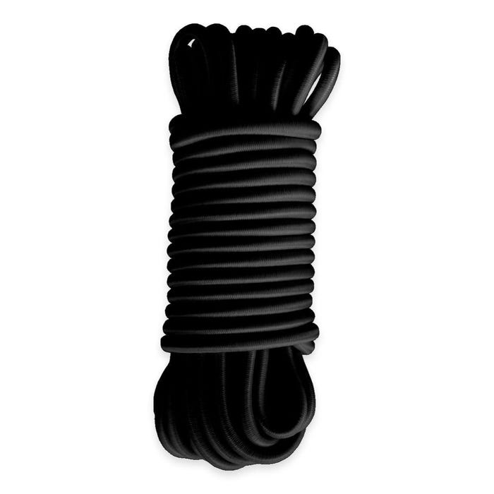 Sandow élastique Noir 15 mètres - Qualité PRO TECPLAST 9SW - Tendeur pour bâche de diamètre 9 mm