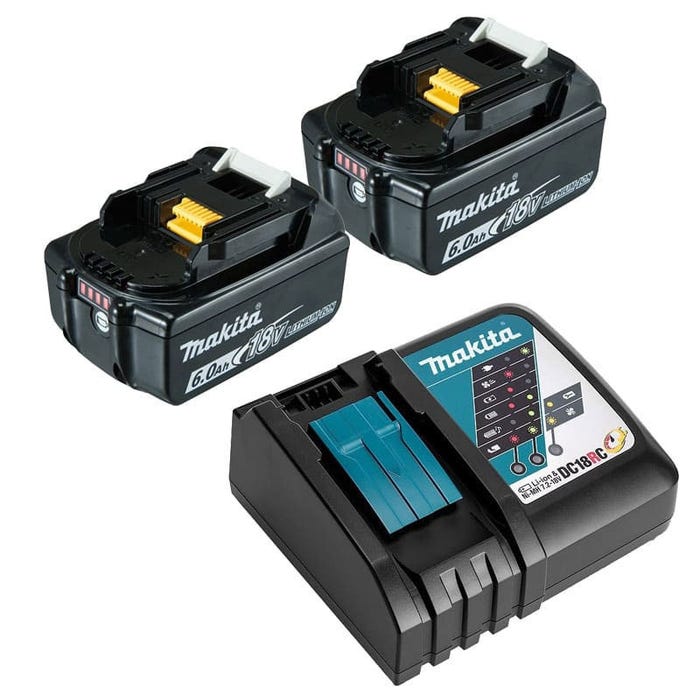 Pack power (2x6,0 Ah) avec chargeur simple - MAKITA 199480-6