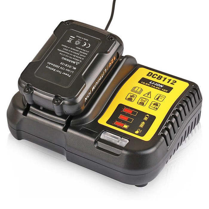 Chargeur de batteries DEWALT DCB112-XJ 10,8 V à 18 V Li-ion