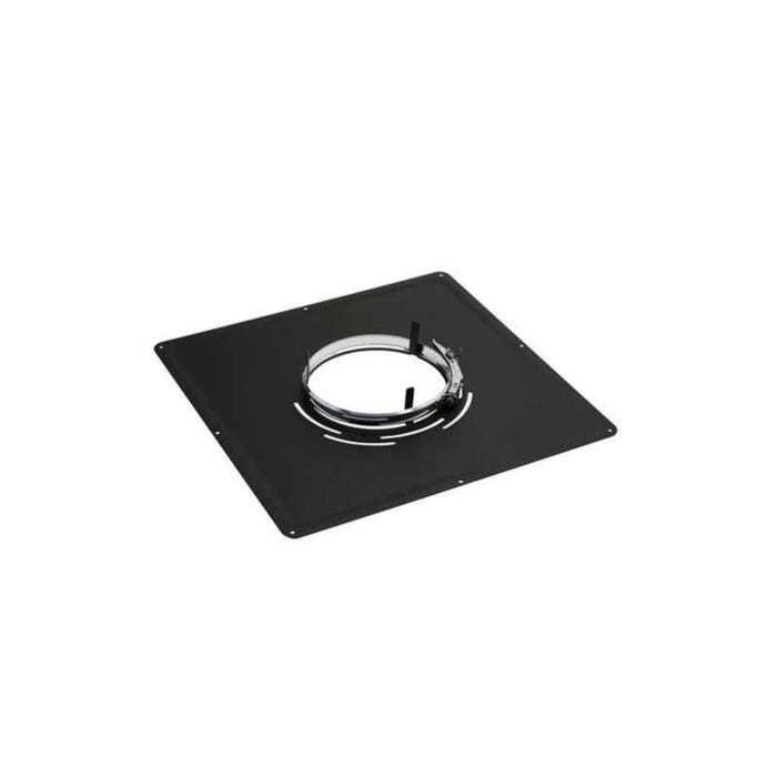 Plaque de propreté inox 400x400 mm émail noir mat Ø 139