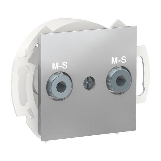 Prise multiservices M-S Unica - Aluminium