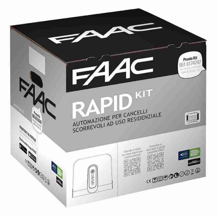 RAPID KIT FAAC 24V Kit automatisation portail coulissant 400KG CYCLO SAFE&GREEN 1059995