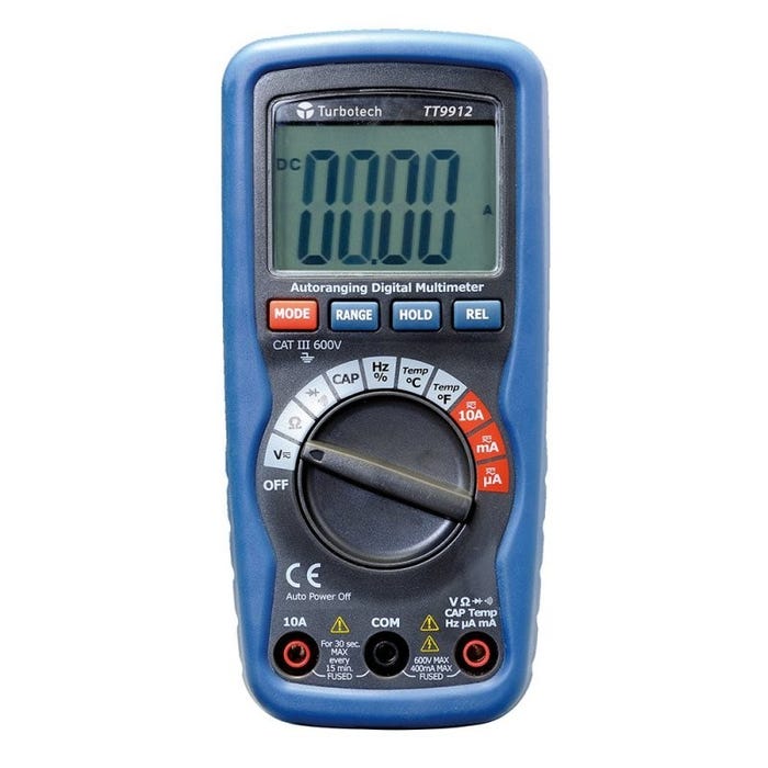 Multimetre Numerique Vca/vcc/aca/acc/capa/freq/r/diode/b Uzzer Turbotronic, Ref. 40010112