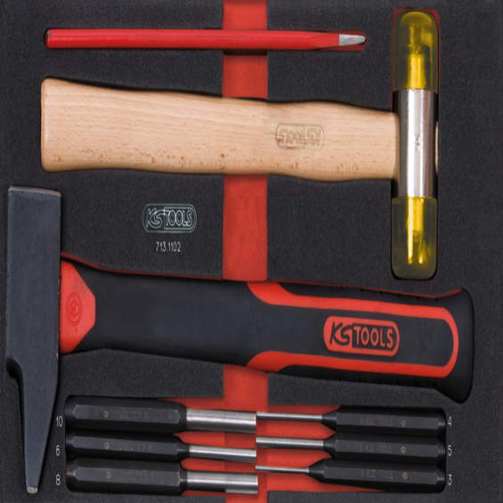 KSTOOLS - Module d'outils de frappe manche fibre, 9 pièces - 713.1102