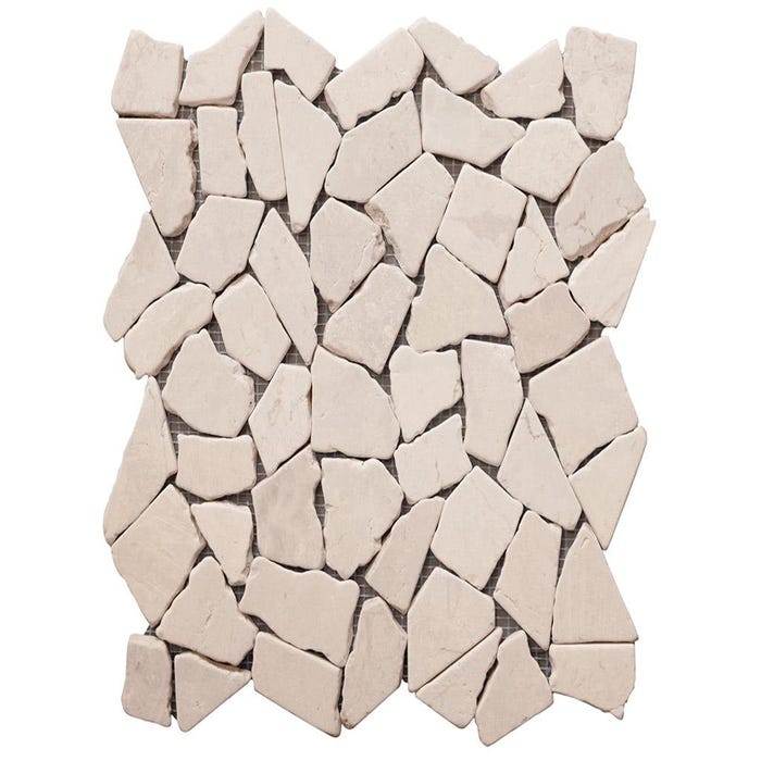 Mosaïque sol et mur en marbre crème - pack de 1m² (11 dalles de 30x30 cm) - POESY