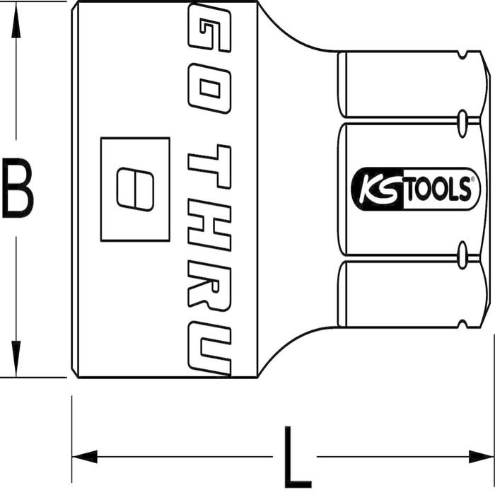 KS TOOLS - Douilles traversantes RING-STOP, 12 pans, 14 mm - 503.4984