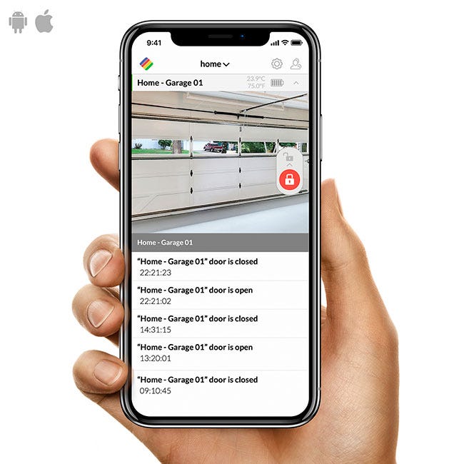 Ouvre-porte de garage connecté Ultimate Lite :permet de contrôler et surveiller votre garage à distance.Compatible avec Apple, Google, Amazon et iFTTT