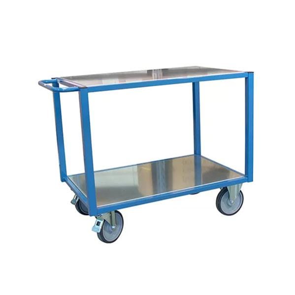 Servante d'atelier 500kg - 2 plateaux en tôle 1300x800 mm - 880010421