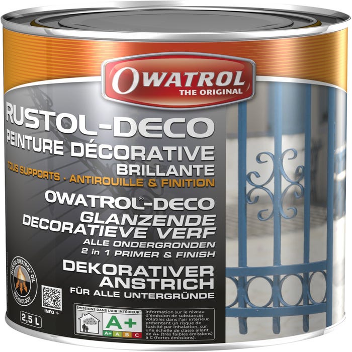 Peinture décorative antirouille Owatrol RUSTOL DECO MICACE DB703 Dark Grey 2.5 litres