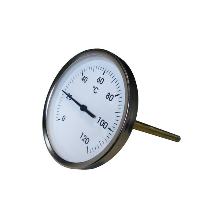 Thermomètre horizontal Ø 100 plongeur longueur 200 mm