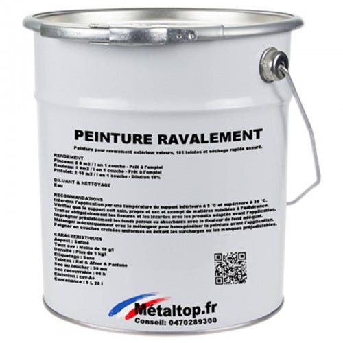 Peinture Ravalement - Metaltop - Jaune soufre - RAL 1016 - Pot 5L