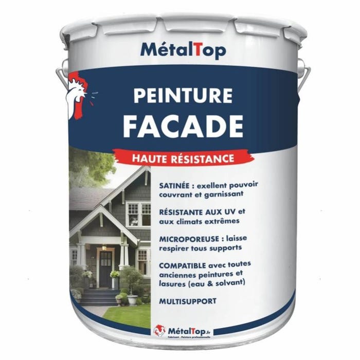 Peinture Facade - Metaltop - Brun rouge - RAL 8012 - Pot 15L