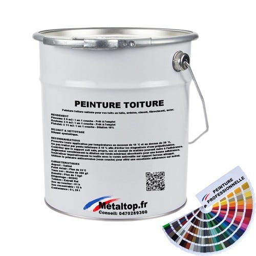 Peinture Toiture - Metaltop - Gris signalisation A - RAL 7042 - Pot 15L