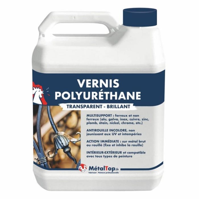 Vernis Polyurethane - Metaltop - Incolore - RAL Incolore - Pot 20L