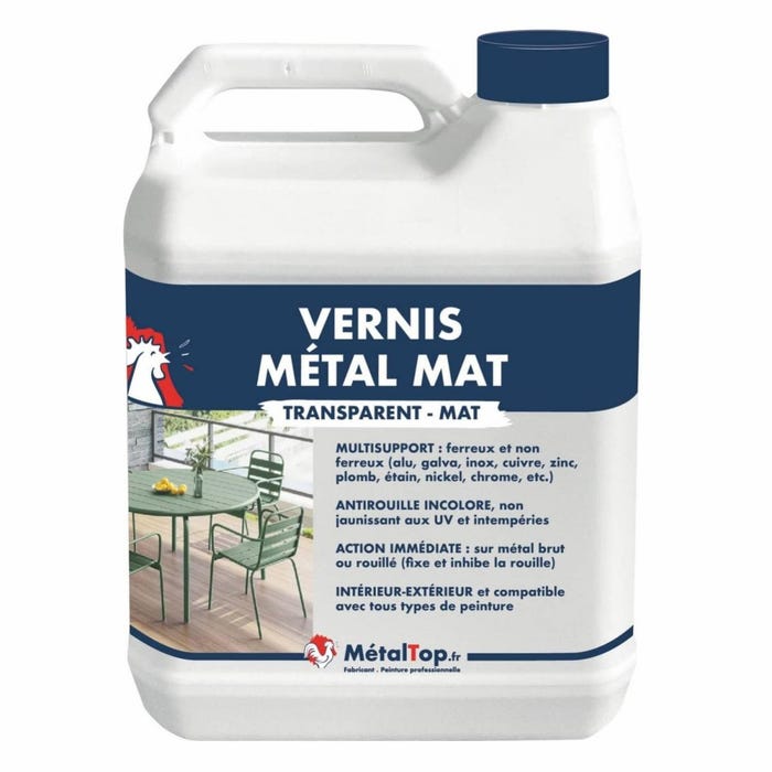 Vernis Metal Mat - Metaltop - Incolore - RAL Incolore - Pot 5L