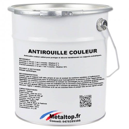 Antirouille Couleur - Metaltop - Vert de sécurité - RAL 6032 - Pot 5L