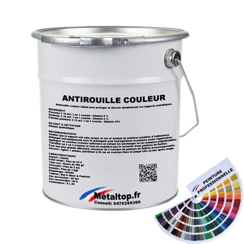 Antirouille Couleur - Metaltop - Vert opale - RAL 6026 - Pot 5L