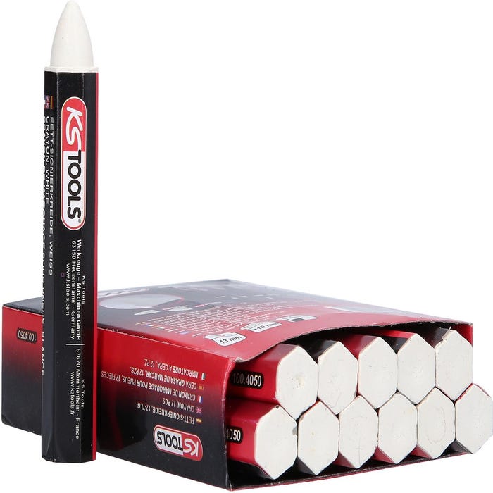 KS TOOLS - Crayon blanc de marquage pour pneu, 12 pces - 1004050