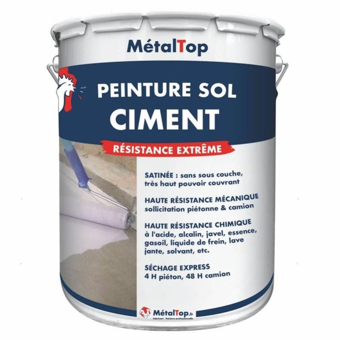 Peinture Sol Ciment - Metaltop - Gris clair - RAL 7035 - Pot 15L