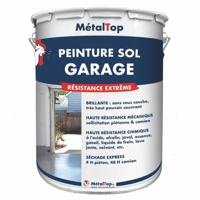 Peinture Sol Garage - Metaltop - Gris poussière - RAL 7037 - Pot 5L